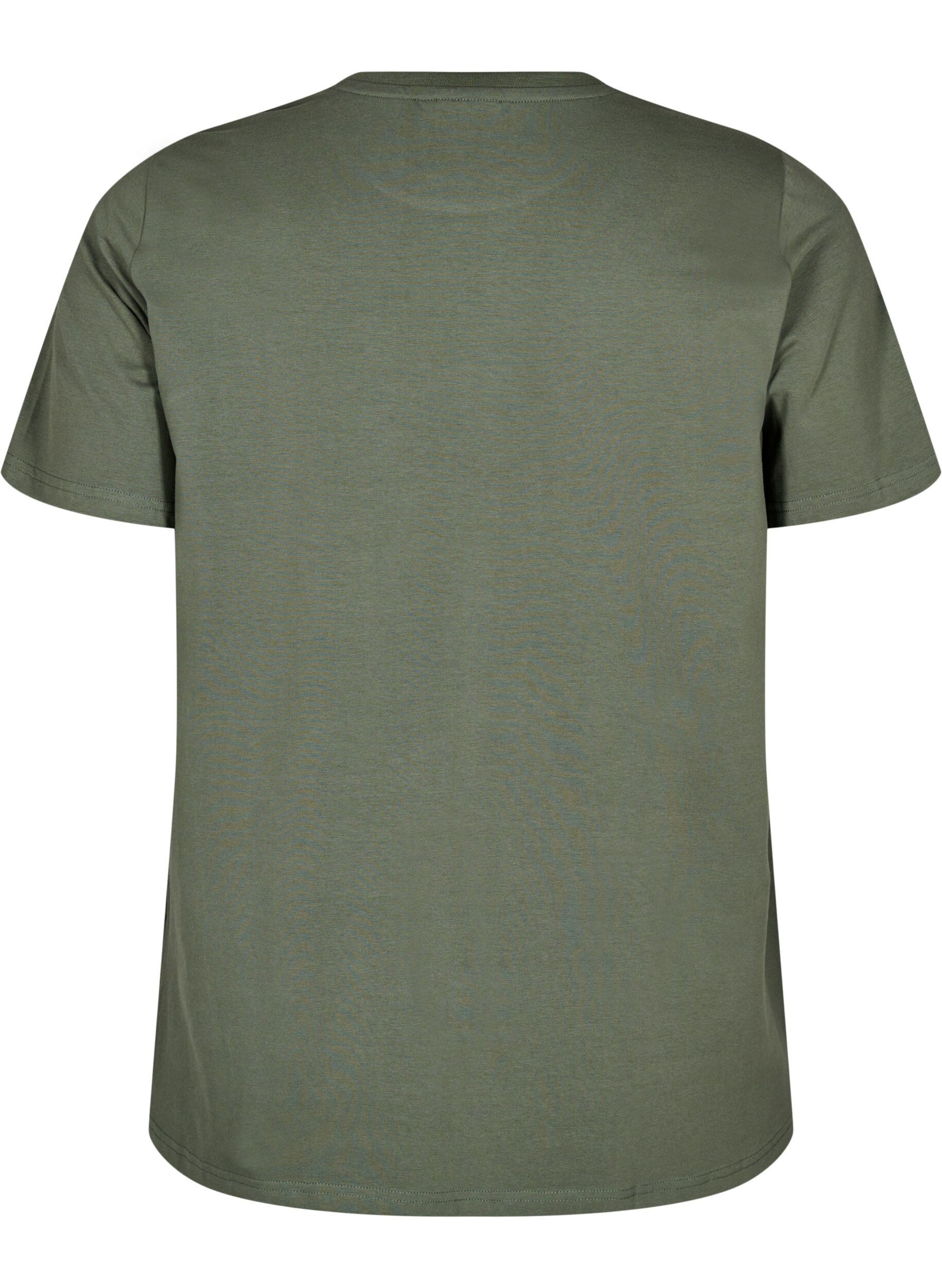 Zizzi T-Shirt aus Bio-Baumwolle mit Rundhalsausschnitt, Thyme, Packshot image number 1