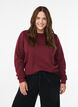 Sweatshirt mit Fransen, Dunkles Bordeaux, Model image number 0