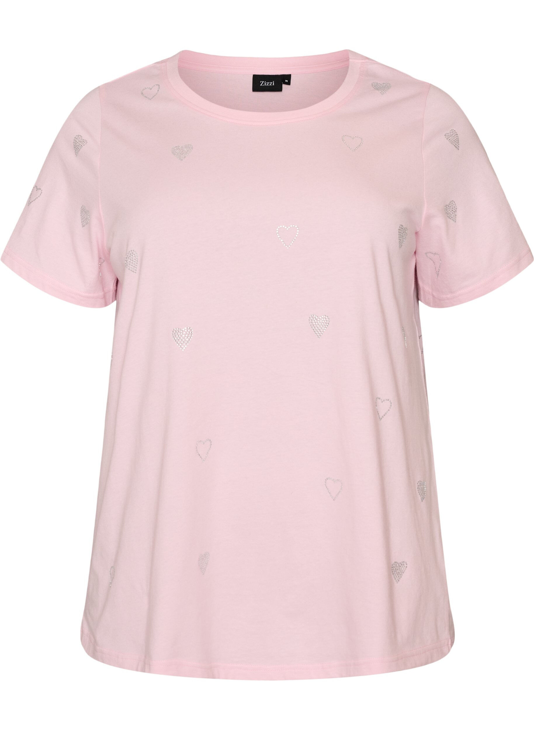 ZizziT-Shirt aus Bio-Baumwolle mit Herzen, Rot, Packshot image number 0