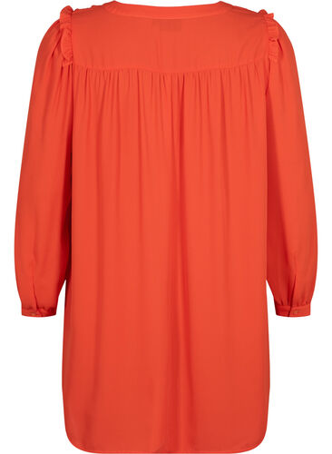 Langes Ärmel Kleid mit Rüschen , Orange.com, Packshot image number 1