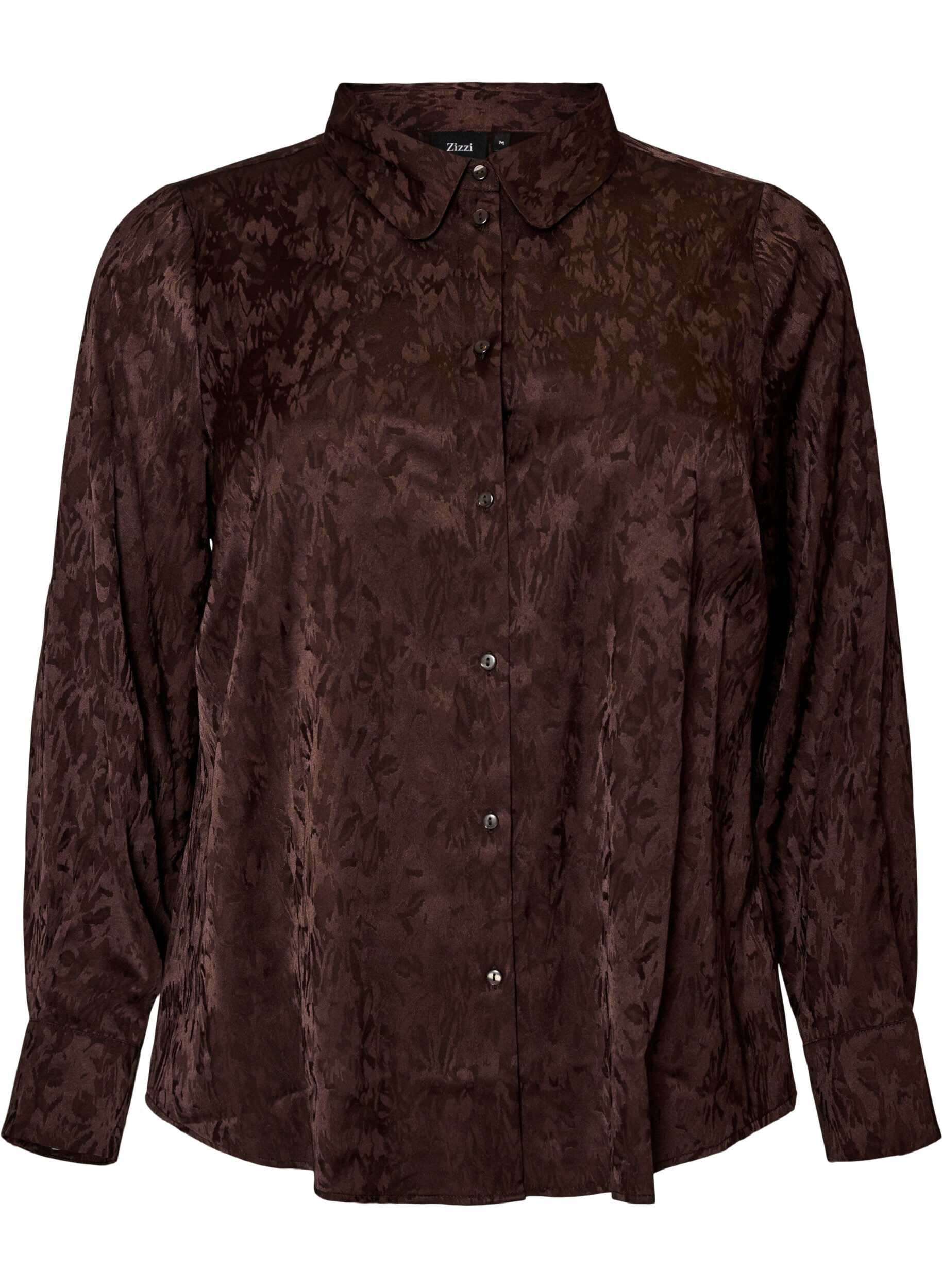 ZizziBluse mit Ton-in-Ton-Paisleymuster, Braun, Packshot image number 0