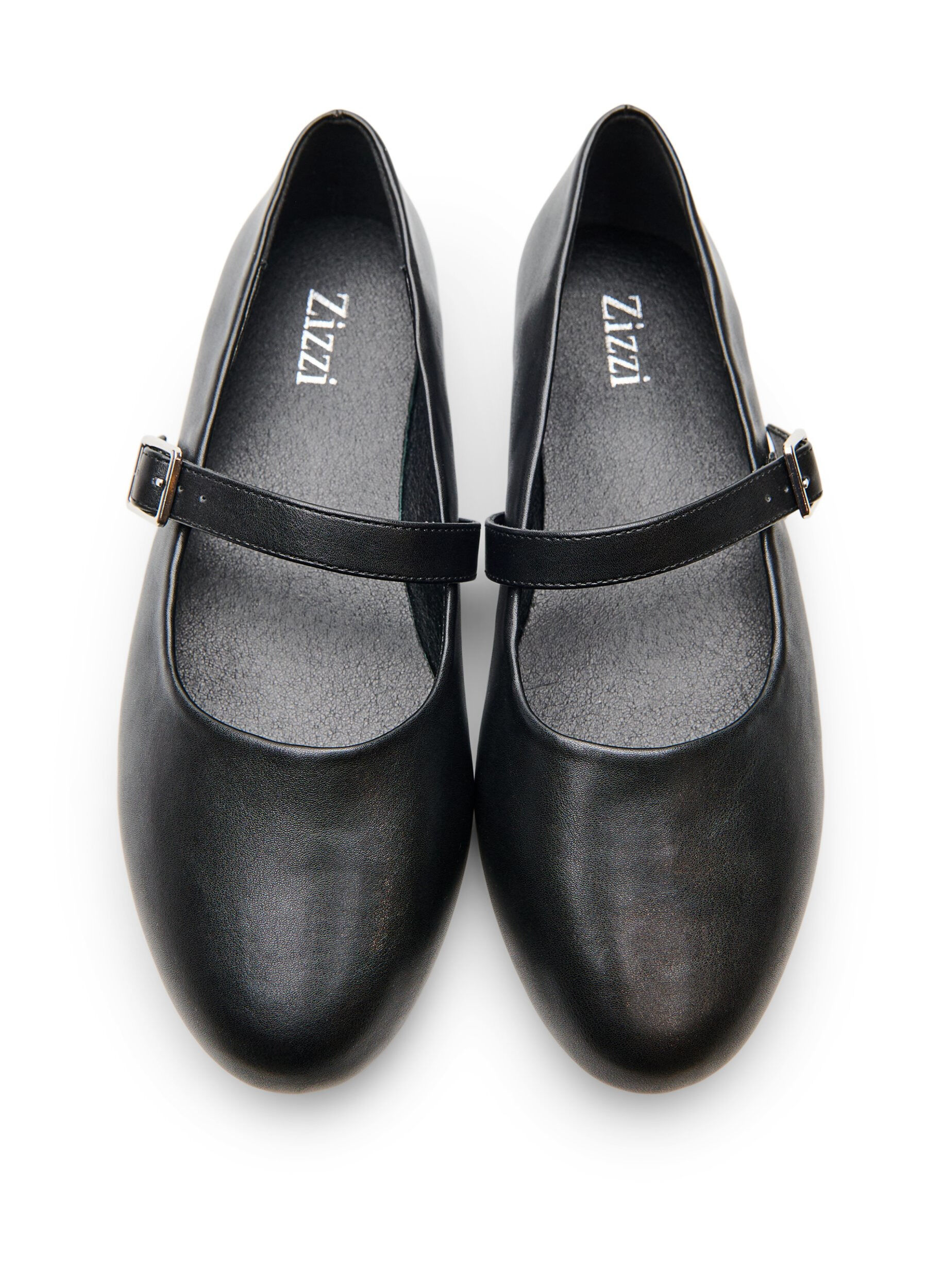 Zizzi Ballerina aus Kunstleder mit Riemchen, Schwarz, Packshot image number 3