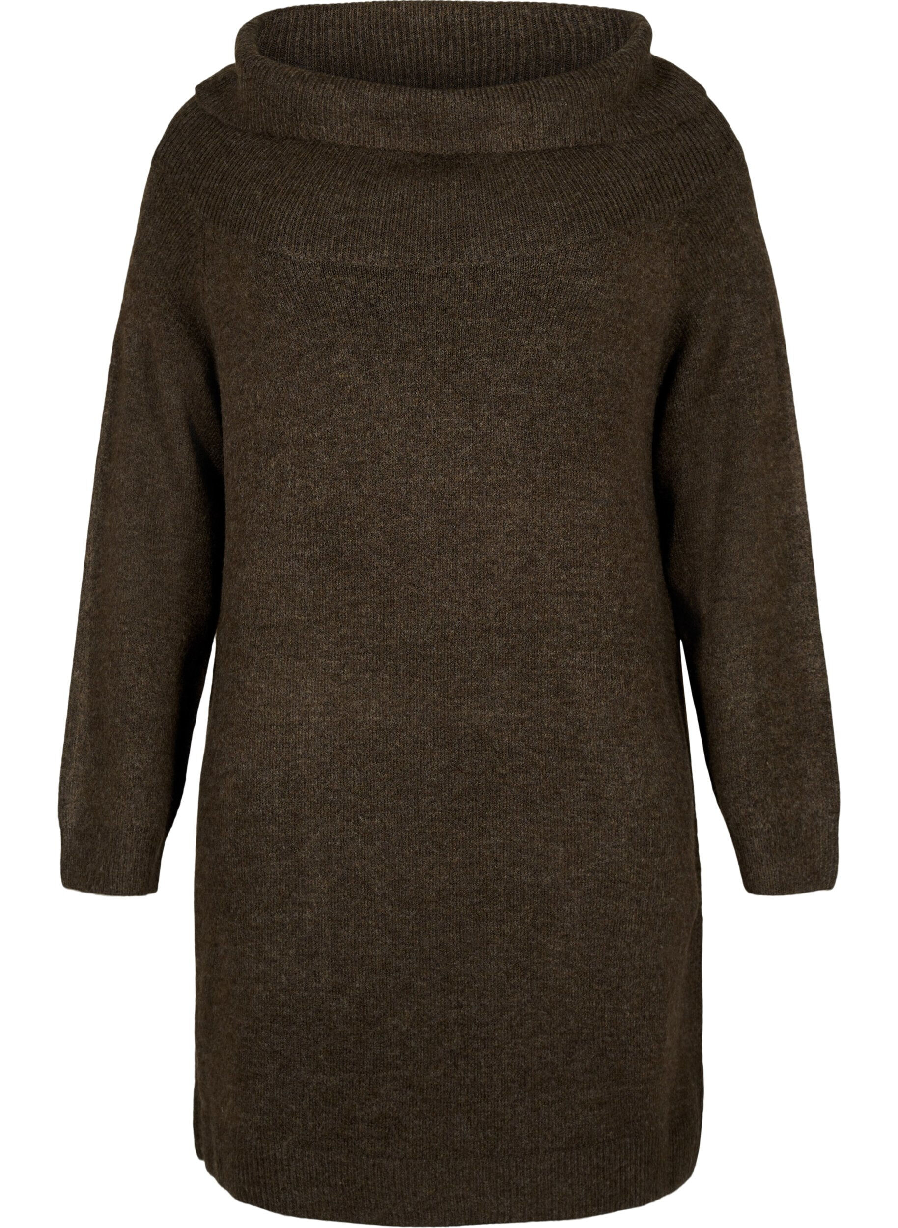 Zizzi Melange-Strickkleid, Demitasse Mel., Packshot image number 0