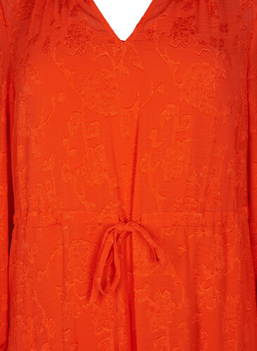 Langärmliges Midi-Kleid im Jacquard-Look, Orange.com, Packshot image number 2