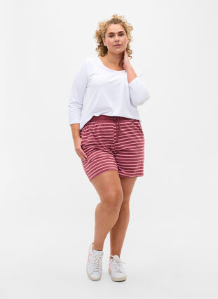Shorts aus Baumwolle mit Taschen, Apple Butter Stripe, Model image number 2