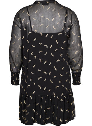 Kleid mit A-Form und Smok, Black, Packshot image number 1
