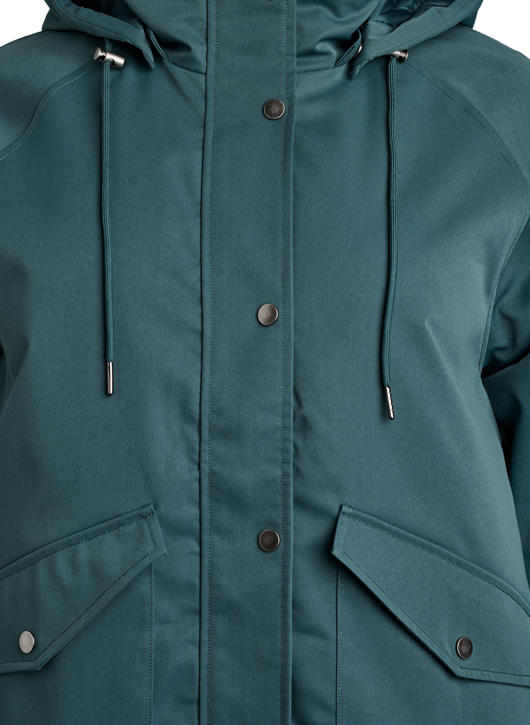 ZizziGepolsterter Parka mit einer abnehmbaren Kapuze, Gr&uuml;n, Packshot image number 2