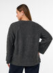 Bluse aus Strick mit Strasssteinen und Rautenmuster, Grau, Model image number 2