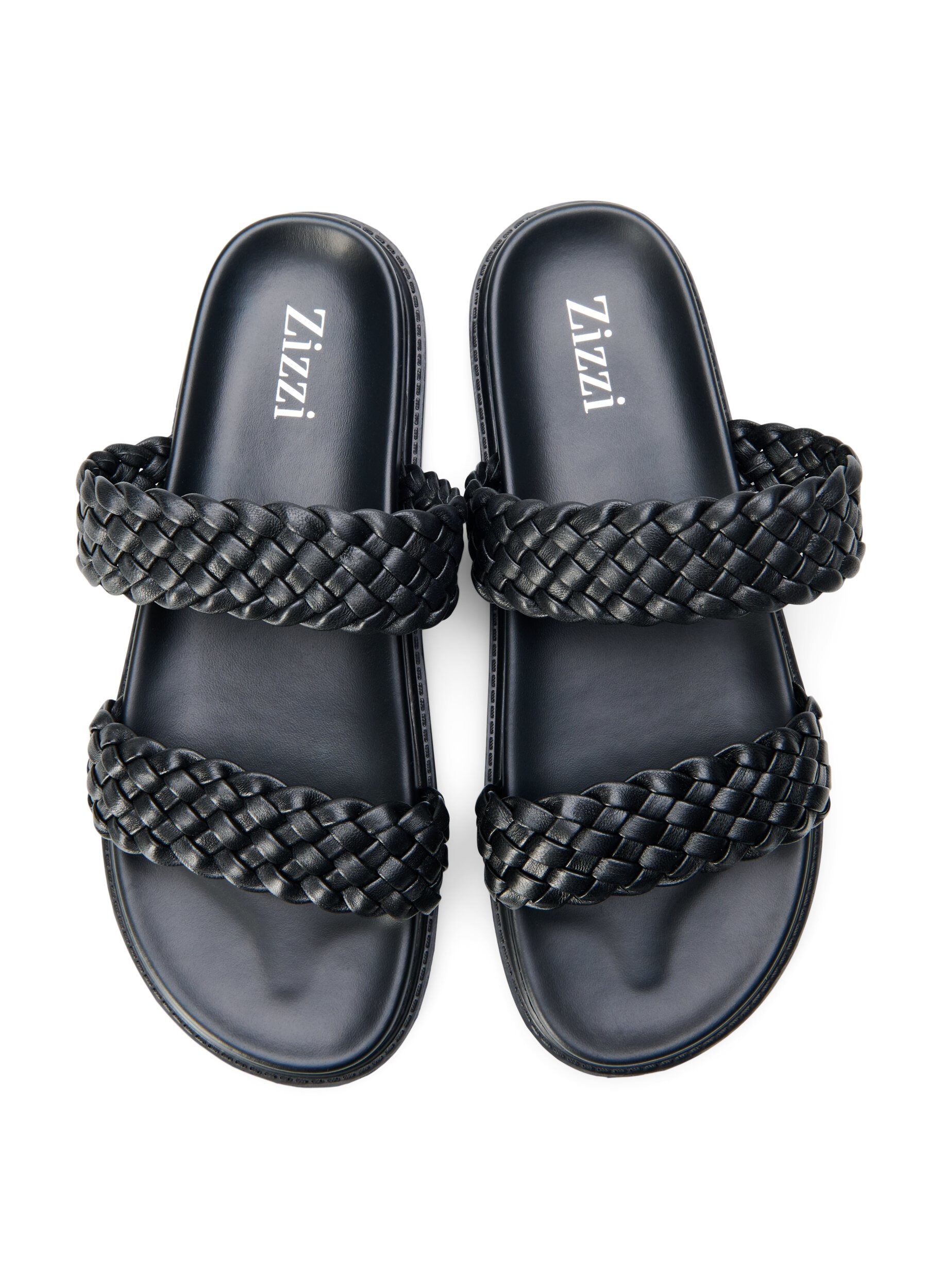 Zizzi Wide Fit Sandalen aus Leder, Black, Packshot image number 3