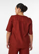 Hemdbluse mit V-Ausschnitt und kurzen &Auml;rmeln, Rot, Model image number 2