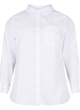 Hemd aus Baumwollmischung, Bright White, Packshot image number 0