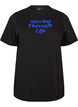 T-Shirt aus Baumwolle mit Textprint, Schwarz, Packshot image number 0