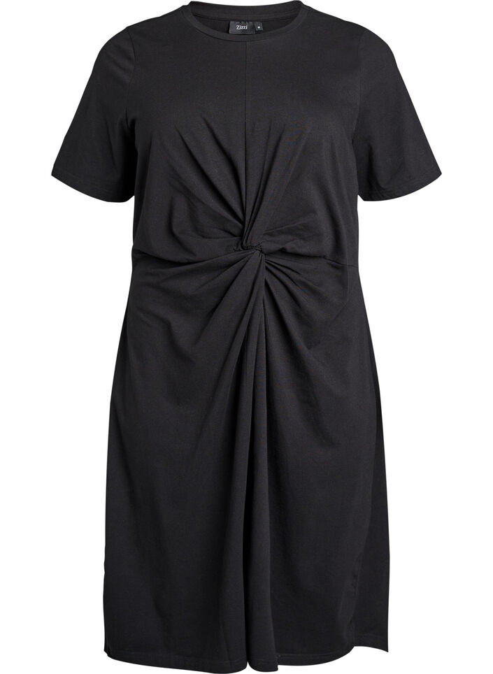 Kleid aus Baumwolle mit Twist-Detail, Schwarz, Packshot image number 0