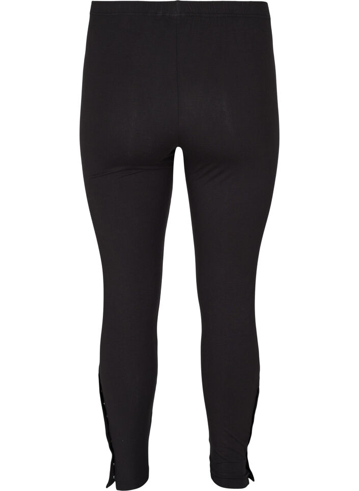 Viskoseleggings mit Druckknöpfen, Schwarz, Packshot image number 1