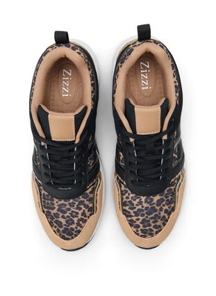 Weite Passform Sneakers mit Leopardendruck - Braun - Weite M - Zizzi