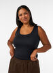 Figurbetontes Basic-Top aus glattem Stoff, Schwarz, Model image number 0