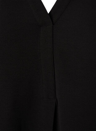 Unifarbene Bluse mit V-Ausschnitt, Black, Packshot image number 2