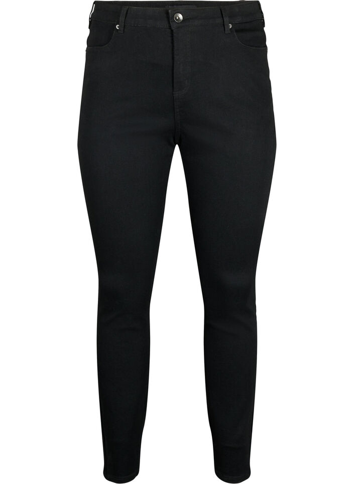 Amy Jeans mit hoher Taille und extra schlanker Passform, Schwarz, Packshot image number 0