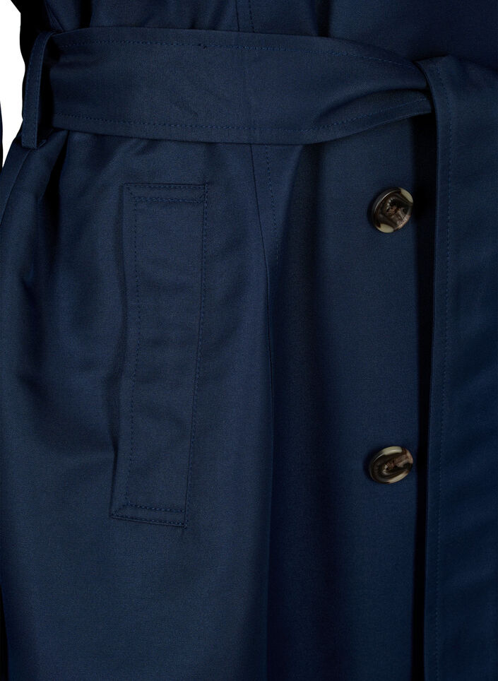 Kurzer Trenchcoat mit Gürtel, Blau, Packshot image number 3