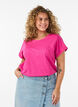 Kurz&auml;rmeliges T-Shirt aus einer Baumwollmischung, Pink, Model image number 0