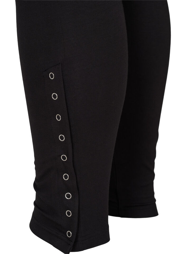 Viskoseleggings mit Druckknöpfen, Schwarz, Packshot image number 3
