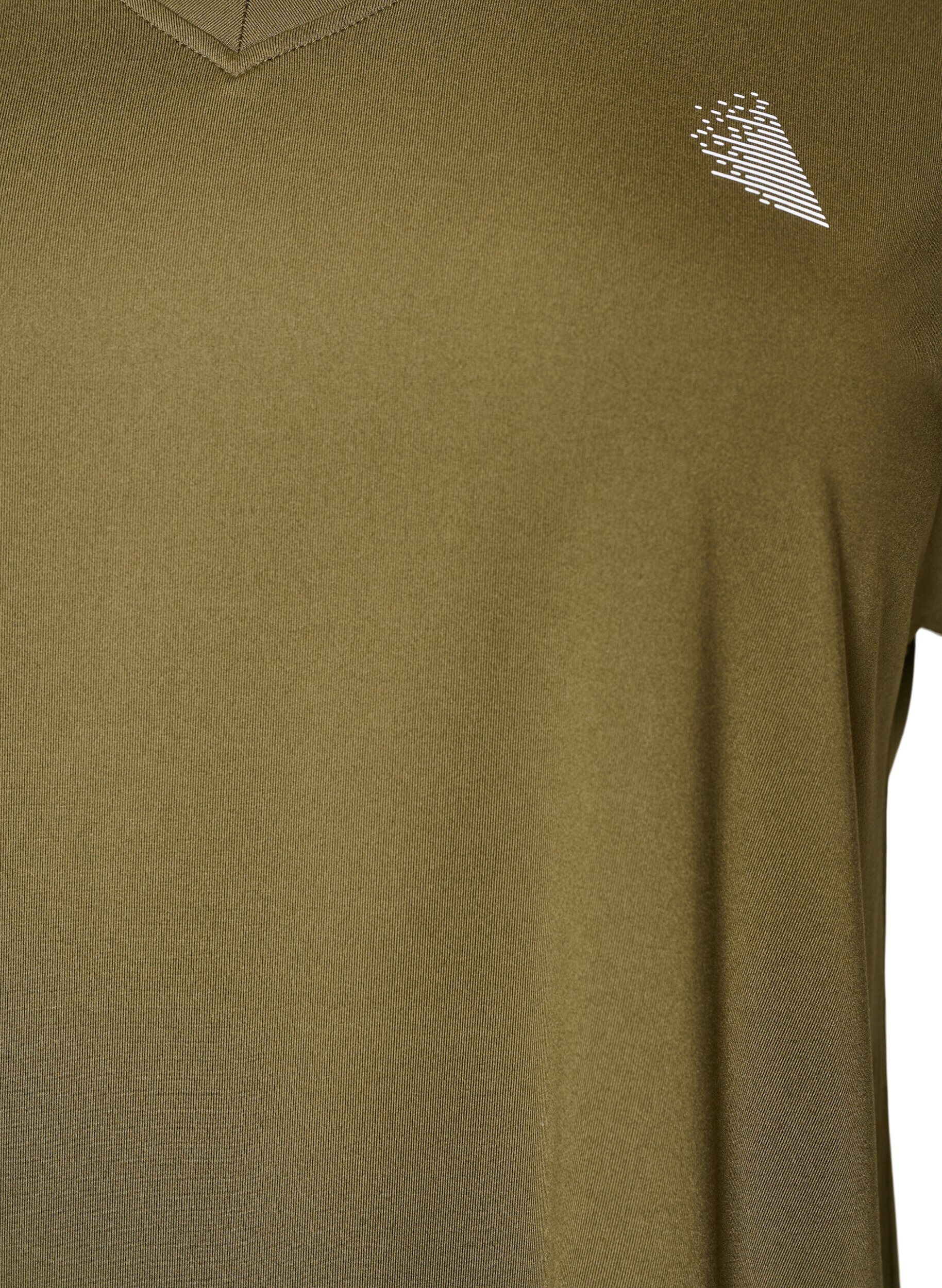 ZizziKurzarm Trainingsshirt mit V-Ausschnitt, Gr&uuml;n, Packshot image number 2