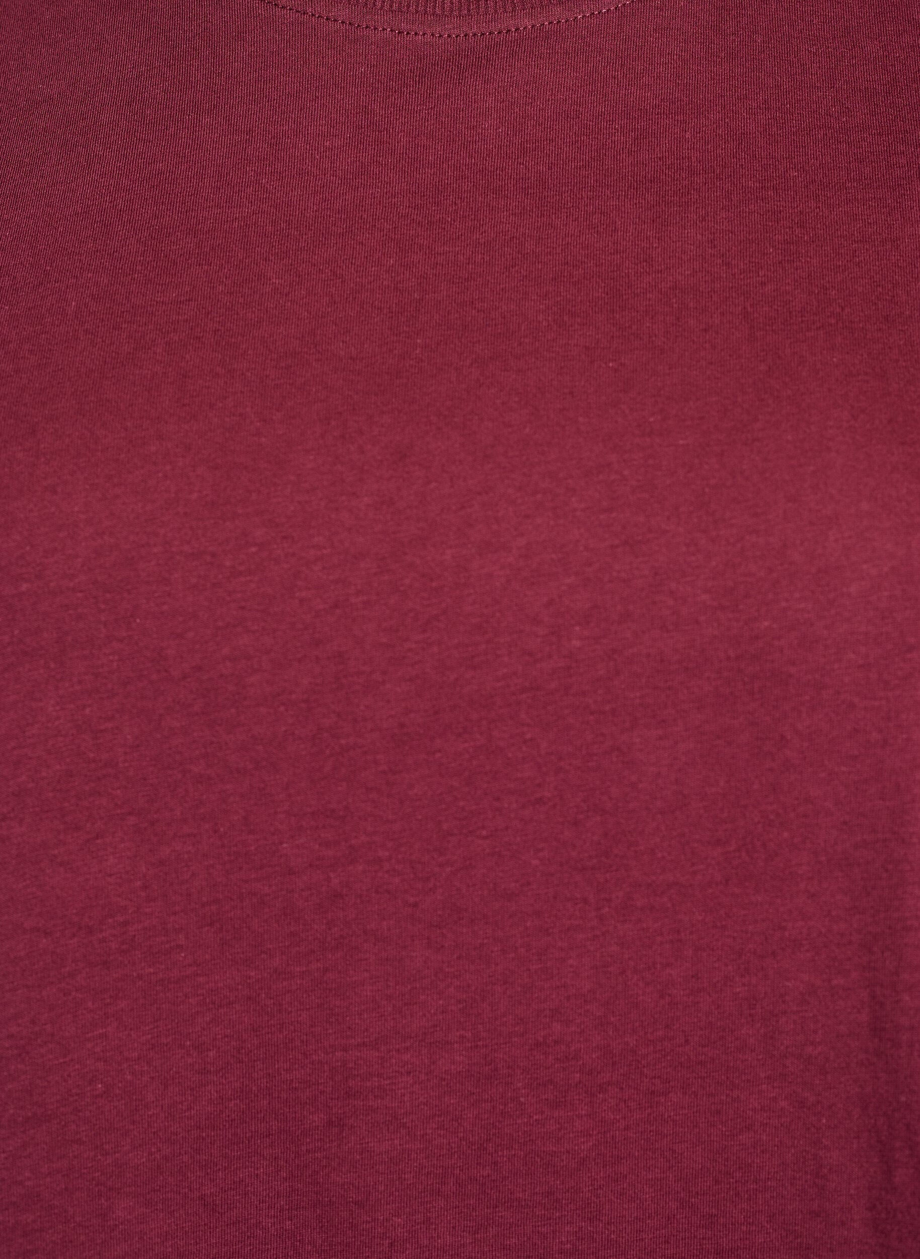 ZizziBasic-T-Shirt aus Baumwolle mit Rundhalsausschnitt., Dunkles Bordeaux, Packshot image number 2