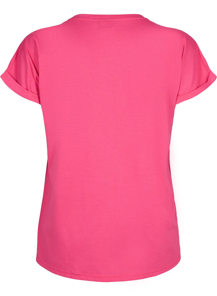 T-Shirt aus Baumwollmischung mit kurzen &Auml;rmeln, Pink, Packshot image number 1