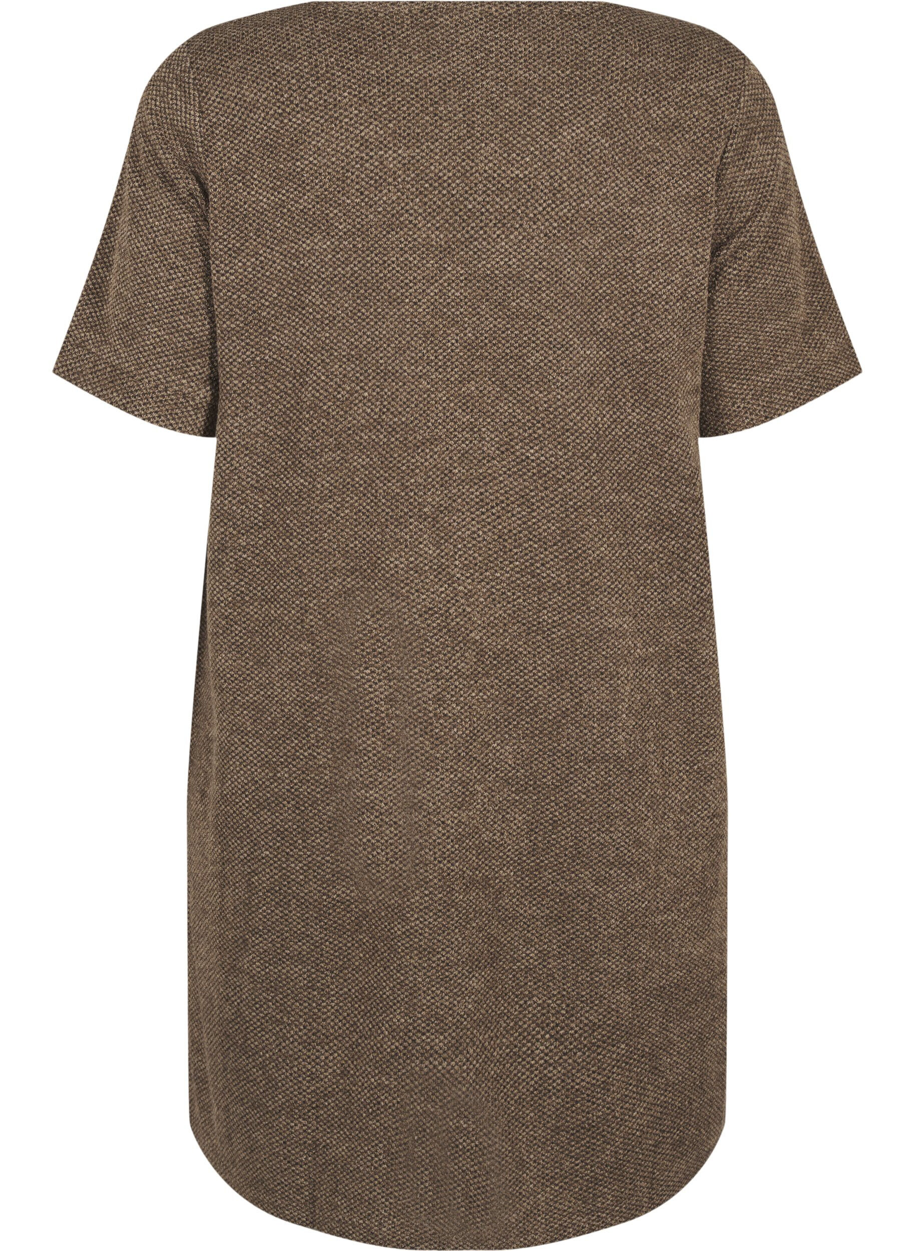 Zizzi T-Shirt-Kleid mit kurzen &Auml;rmeln, Caribou, Packshot image number 1