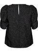 Jacquardbluse mit funkelnden Details und Puff&auml;rmeln, Schwarz, Packshot image number 1