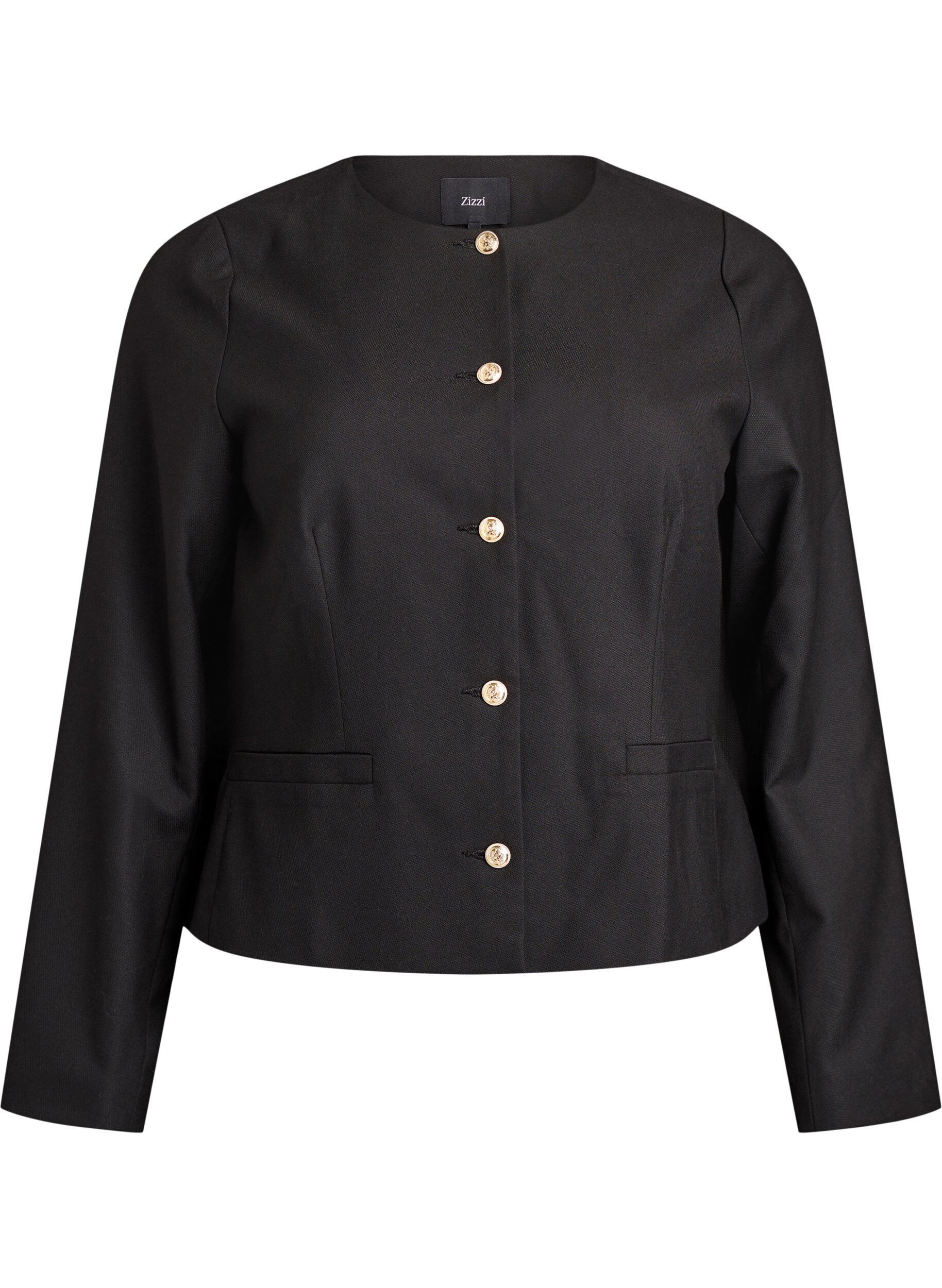 Kurze Jacke mit goldfarbenen Kn&ouml;pfen