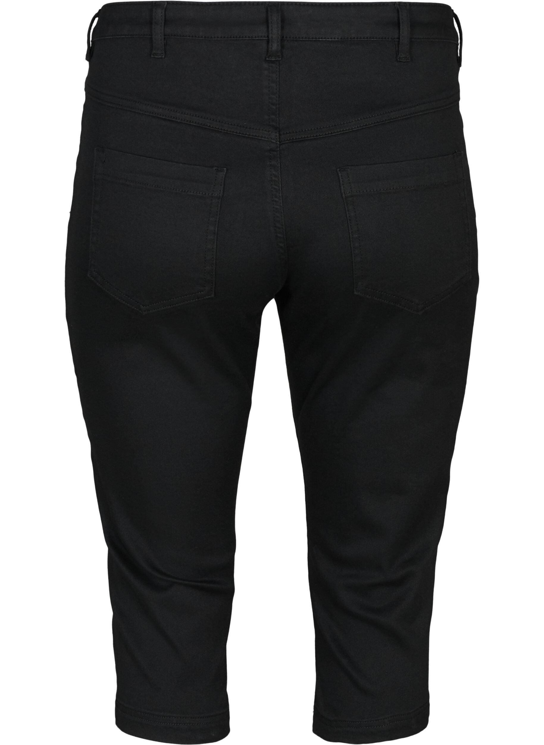 Zizzi Amy Caprijeans mit hohem Taille und Super Slim Fit, Schwarz, Packshot image number 1