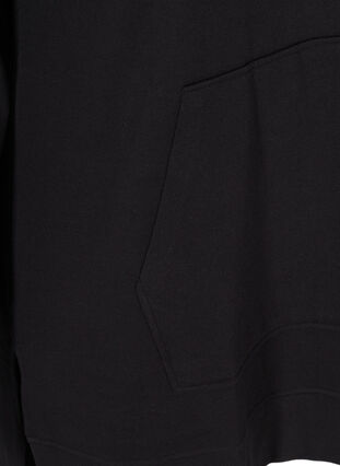 Langarm Sweatkleid mit Kapuze und Tasche, Black, Packshot image number 3