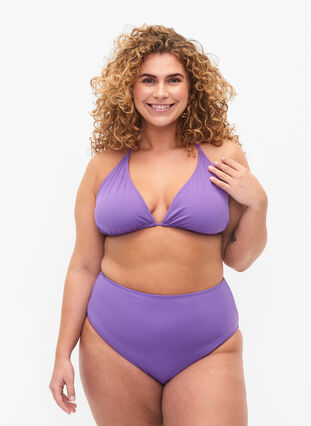 Bikini-Unterteile mit hoher Taille, Royal Lilac, Model image number 0