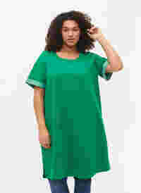 Sweatshirtkleid mit kurzen Ärmeln und Schlitzen, Jolly Green, Model