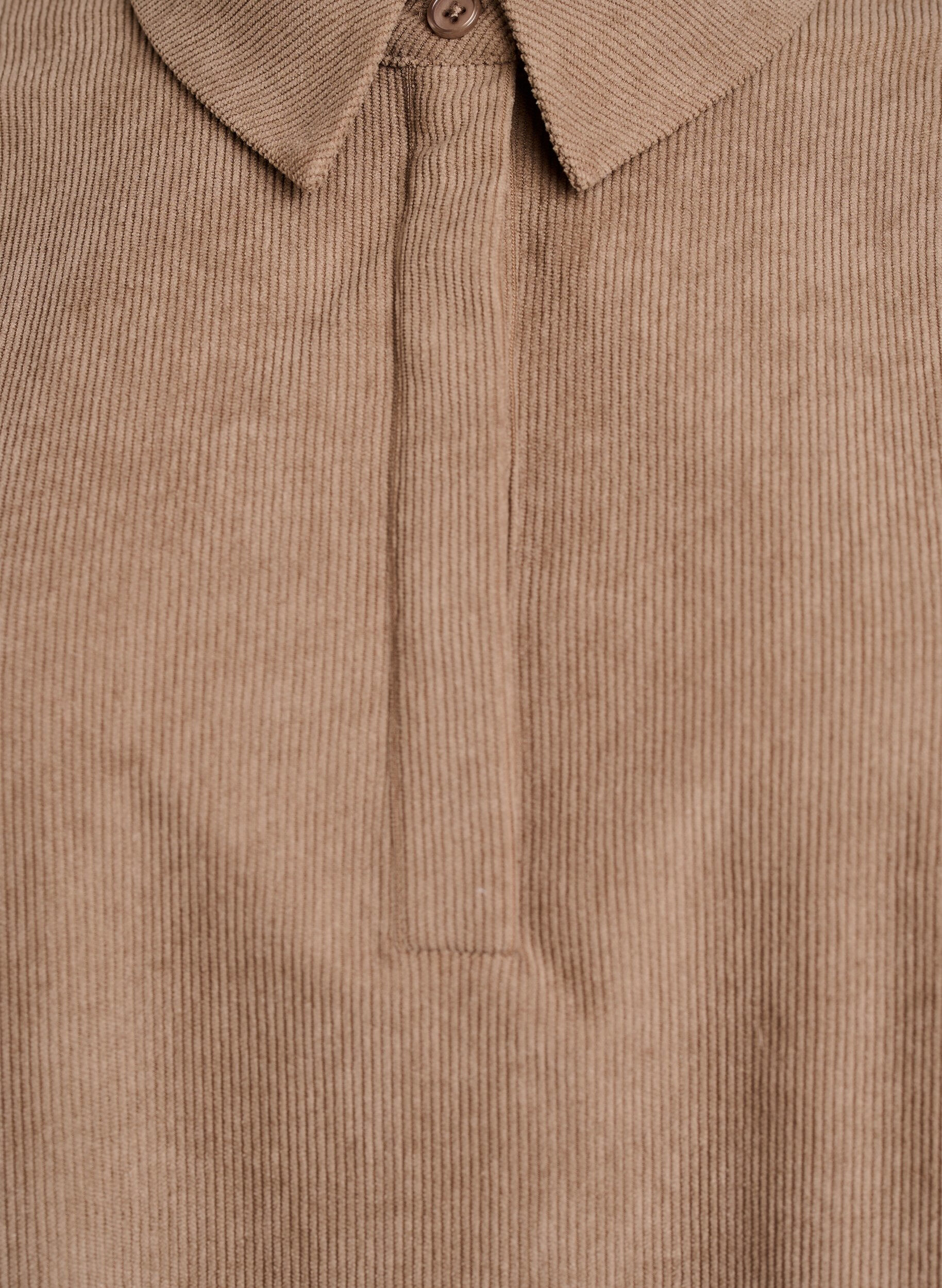 Zizzi Lang&auml;rmlige Bluse aus Cord, Braun, Packshot image number 2