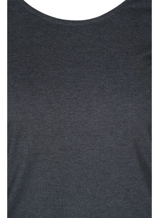 Basic Bluse mit langen Ärmeln, Dark Grey Melange, Packshot image number 2