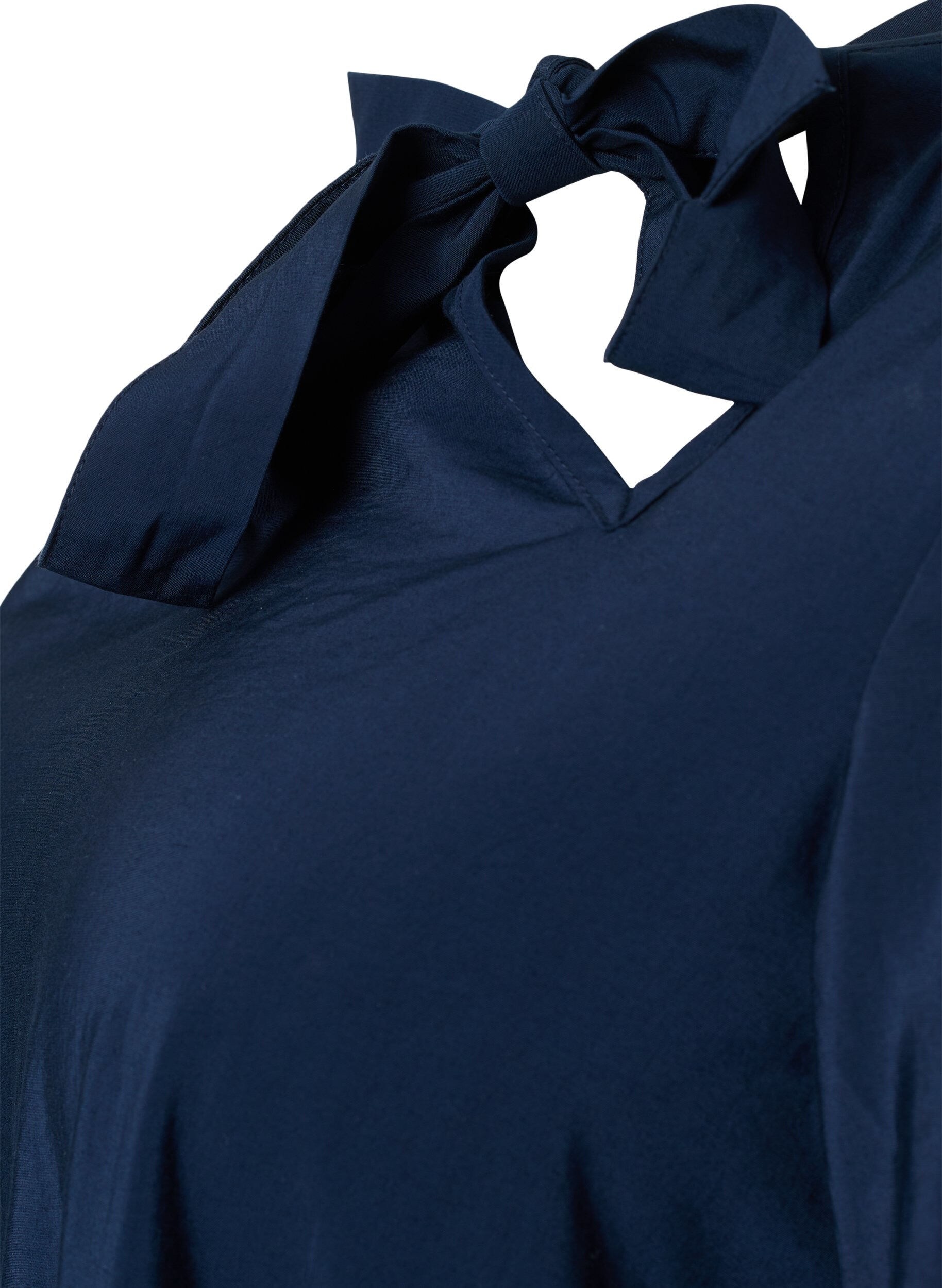 Zizzi Lang&auml;rmliges Kleid aus Viskose mit Schleife, Total Eclipse, Packshot image number 2