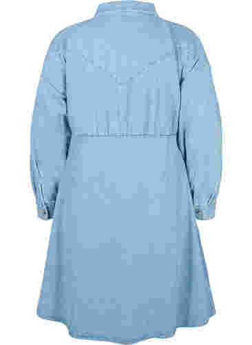 Denim-Kleid mit Knöpfen und langen Ärmeln, Light blue denim, Packshot image number 1