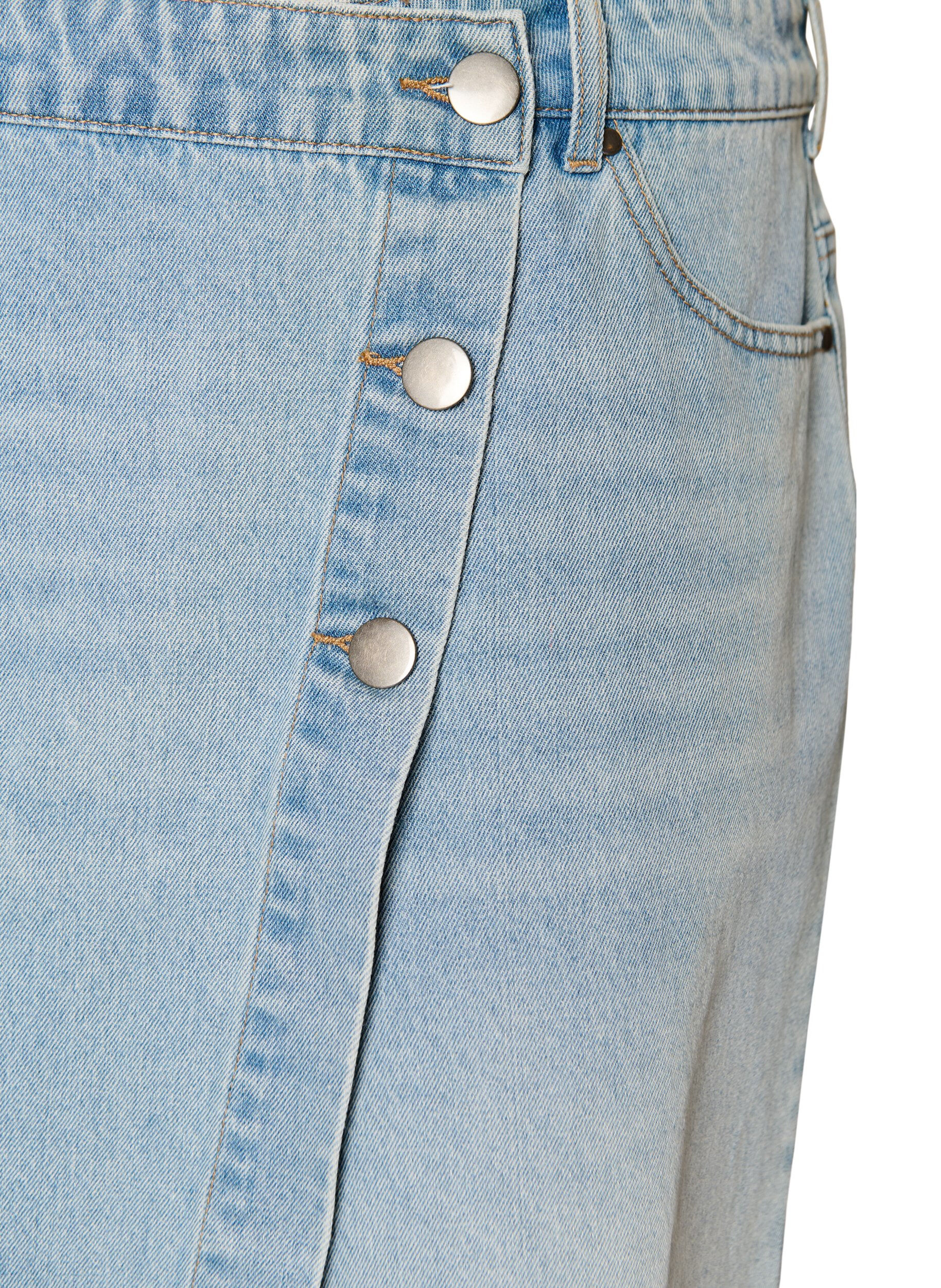 ZizziDenimskort mit Wickeloptik und hoher Taille, Blau, Packshot image number 2
