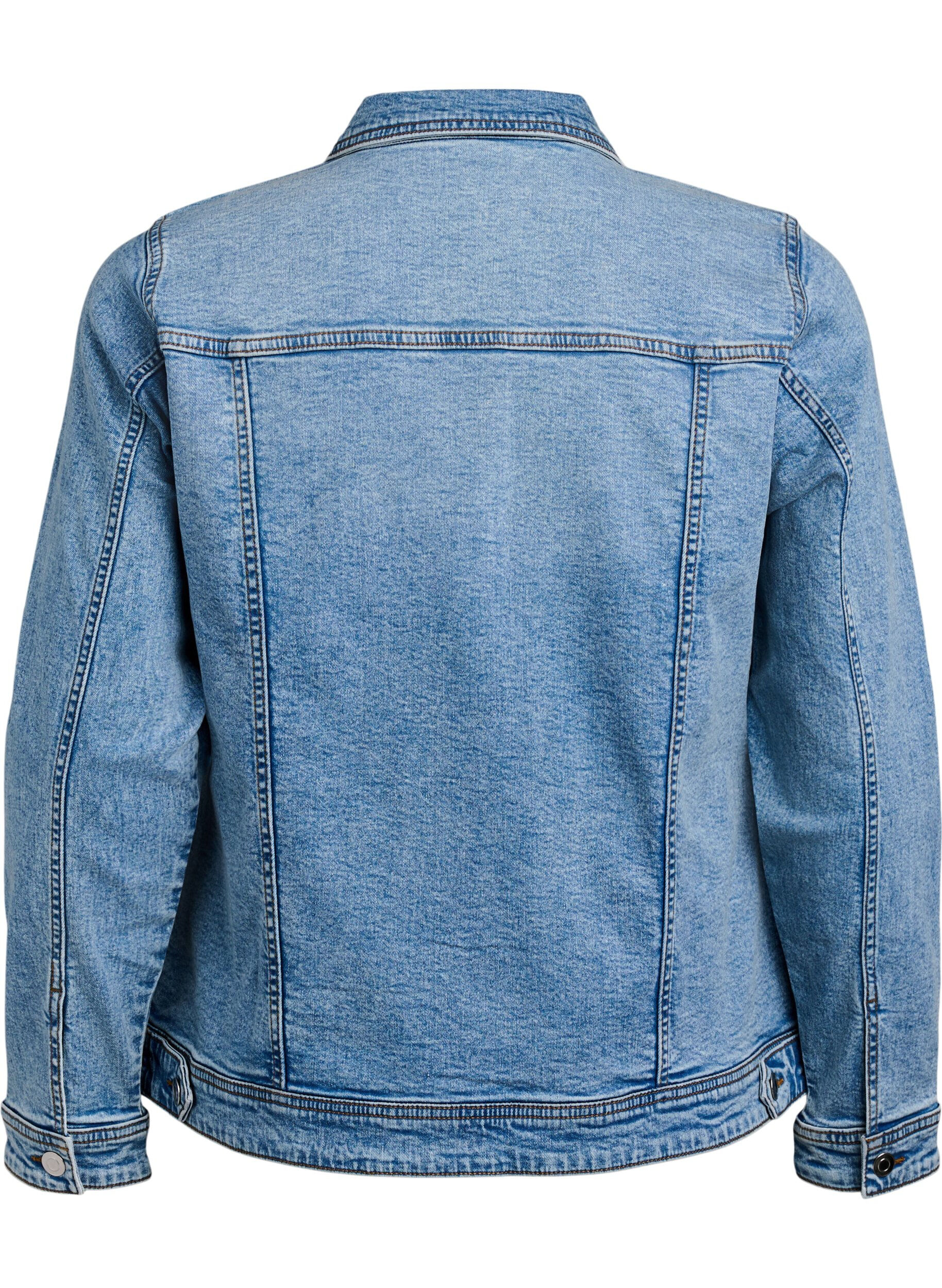 Zizzi Jeansjacke im klassischen Schnitt, Blau, Packshot image number 1
