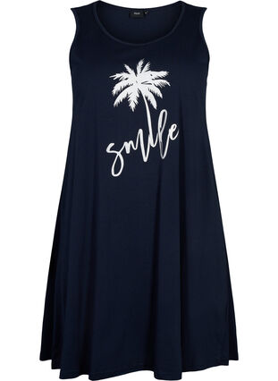 Ärmelloses Kleid aus Baumwolle mit A-Linie, Night Sky W. Smile, Packshot image number 0