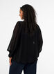 Bluse aus Viskose mit R&uuml;schenkragen, Schwarz, Model image number 2