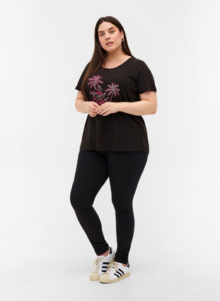 Kurzarm T-Shirt aus Baumwolle, Black LOS ANGELES, Model image number 2