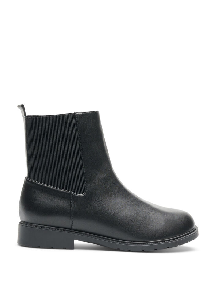 Chelsea-Boot aus Leder mit Elastikeinsatz, Schwarz, Packshot image number 0