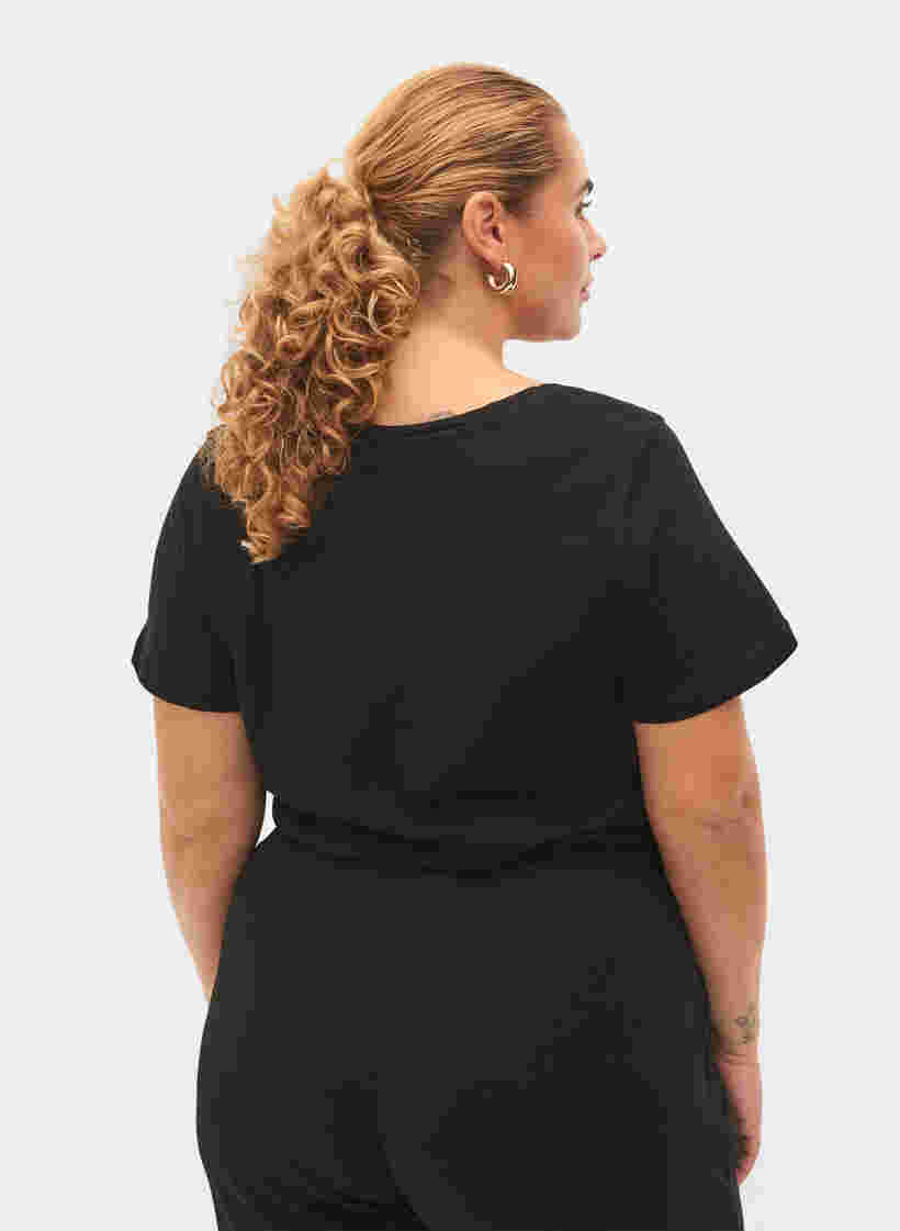 Weihnachts-T-Shirt aus Baumwolle, Black Copper Bow, Model image number 1