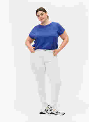 Hochtaillierte Super Slim Amy Jeans, White, Model