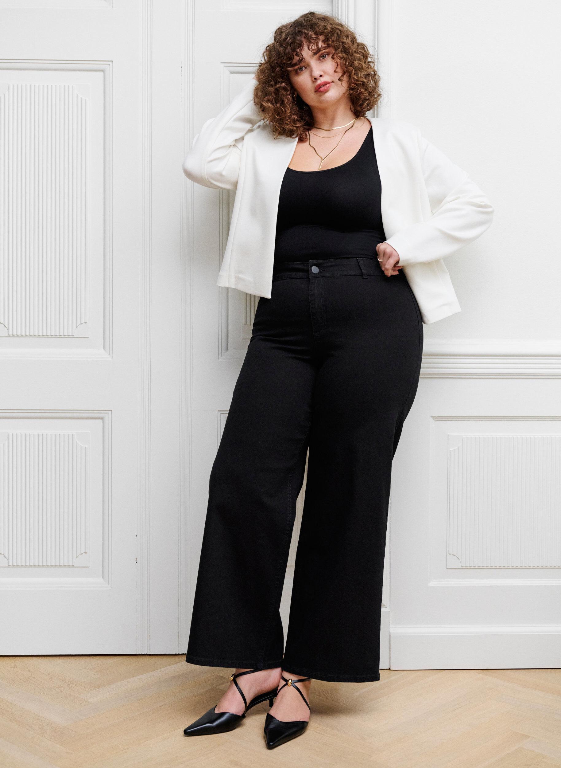 ZizziJeans mit hoher Taille und weitem Bein, Schwarz, Image image number 0