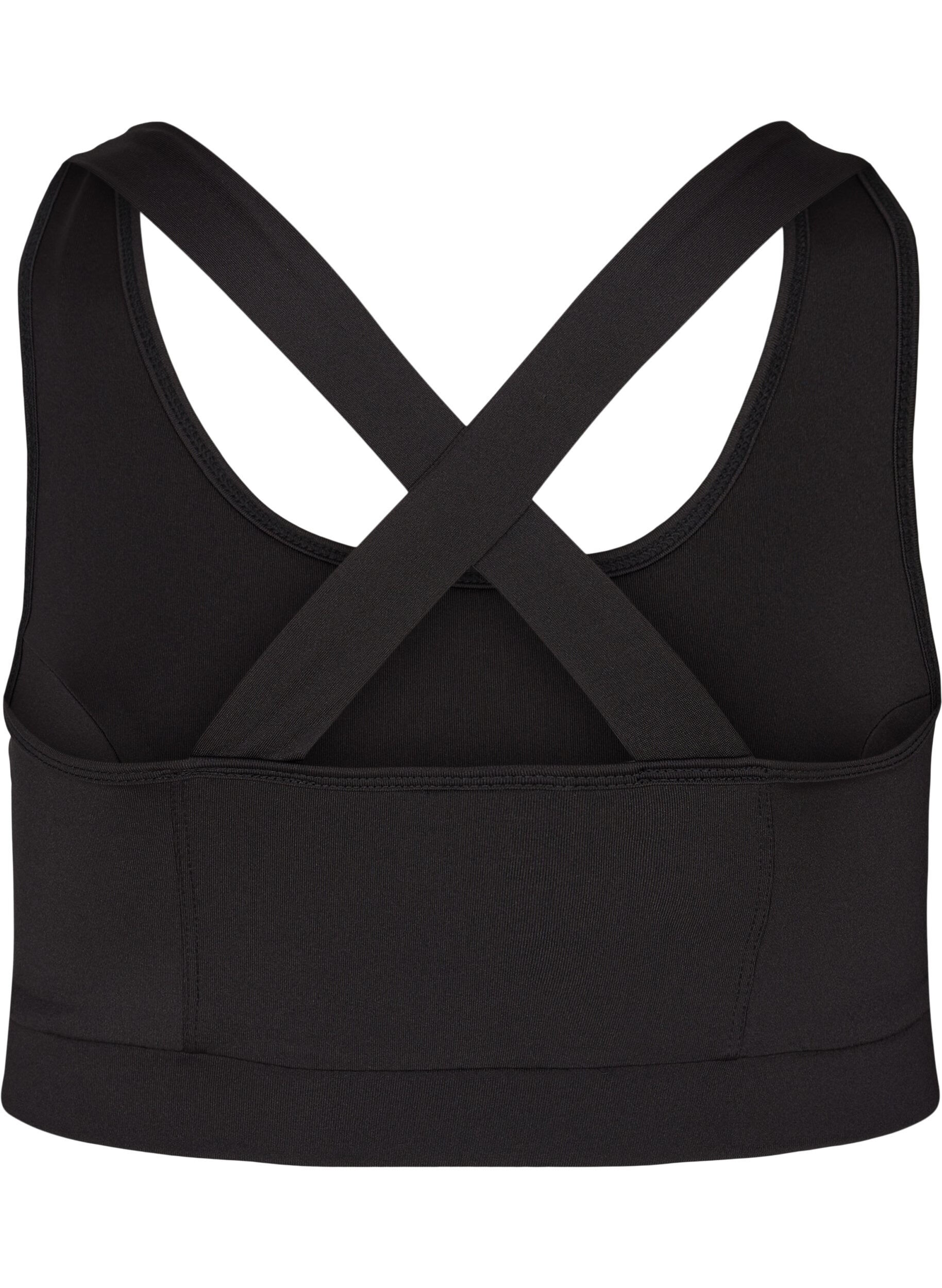 Zizzi Einfarbiges Sporttop mit Kreuzr&uuml;cken, Black, Packshot image number 1