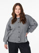 Rippenstrick Strickjacke mit Kn&ouml;pfen, Grau, Model image number 0